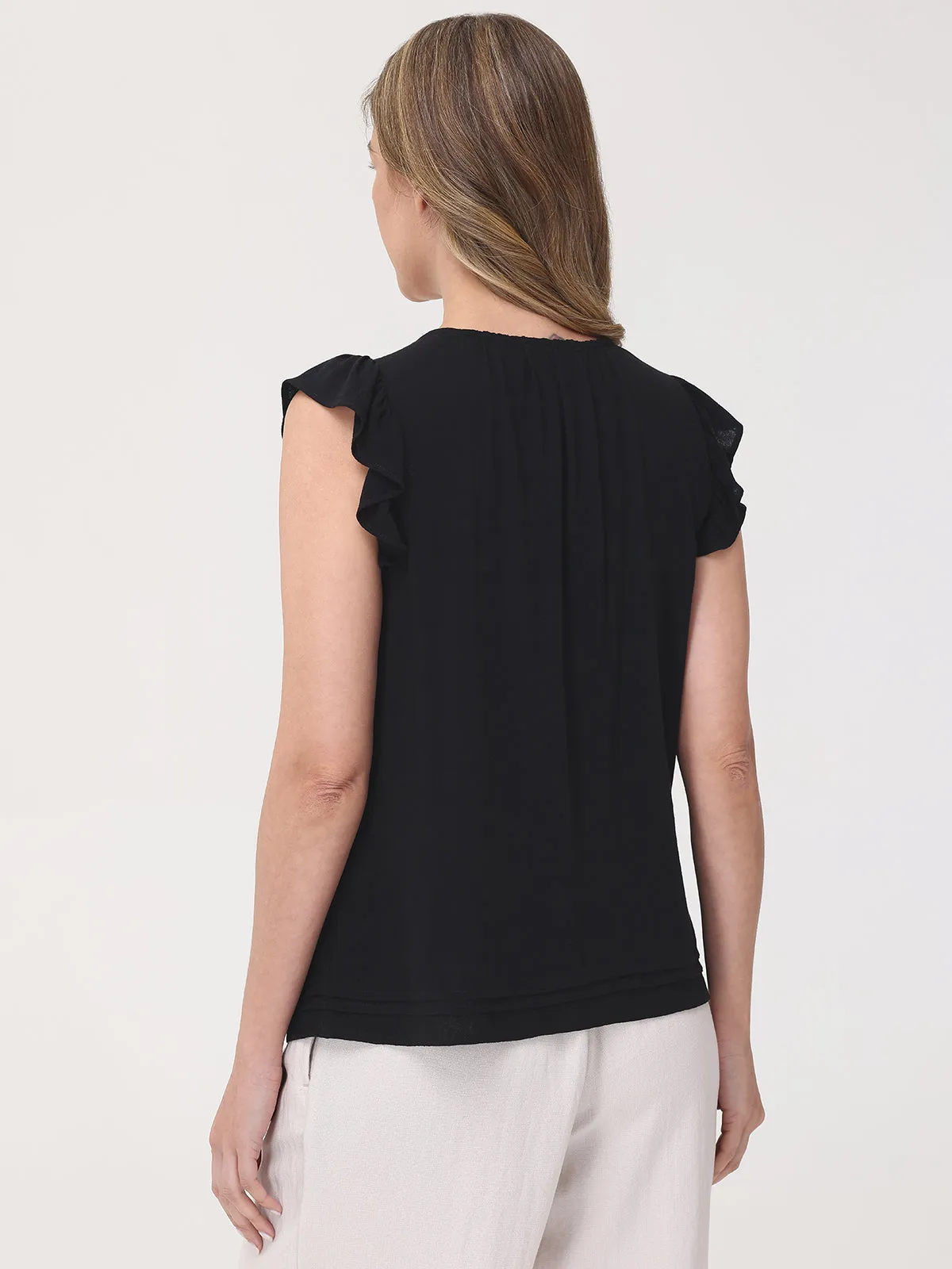 Flutter Sleeve Button-Up Top sold by 89th & Madison product image thumbnail 2