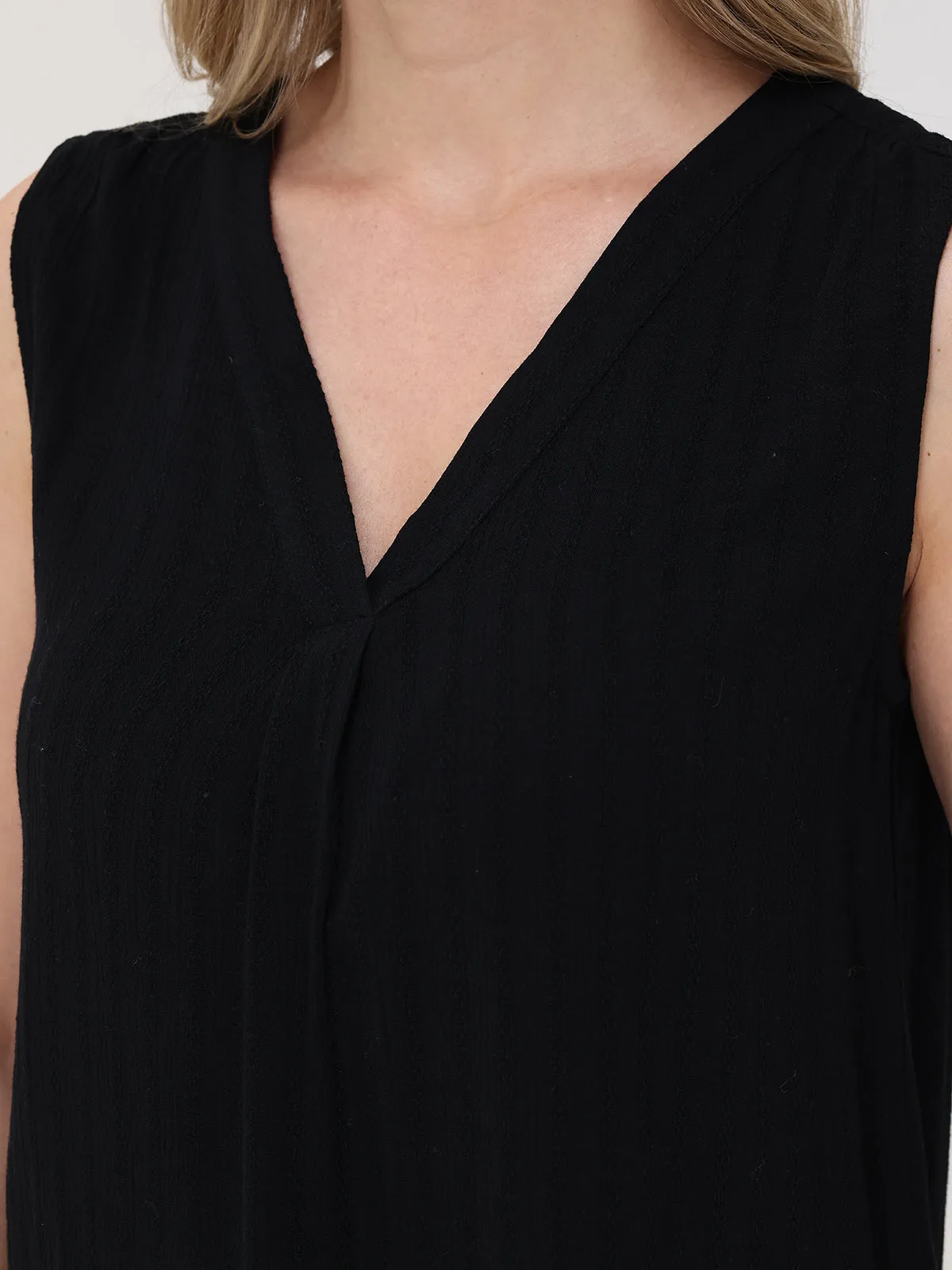 V-Neck Smocked Shoulder Vest sold by 89th & Madison product image thumbnail 4