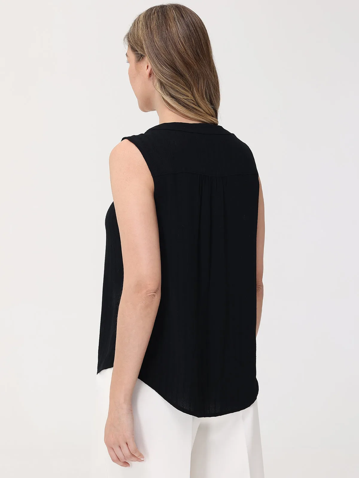 V-Neck Smocked Shoulder Vest sold by 89th & Madison product image thumbnail 2