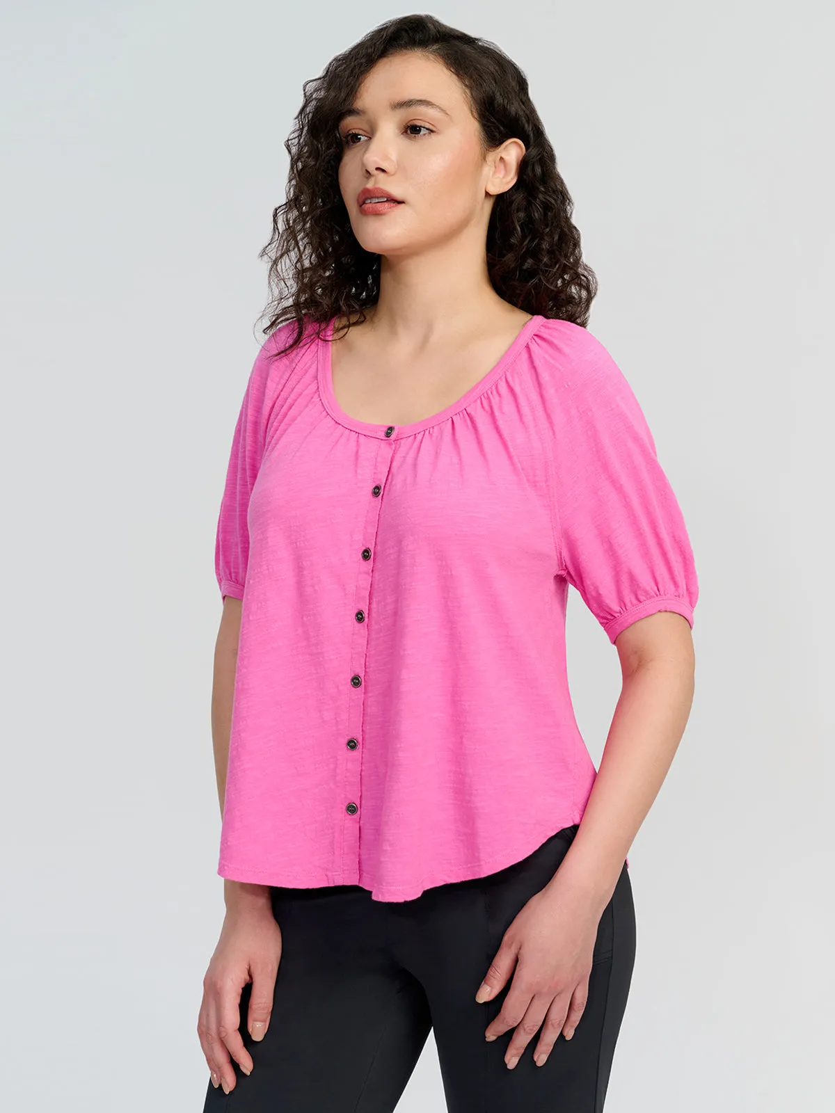 Puff Sleeve Button Front Top sold by 89th & Madison product image thumbnail 3