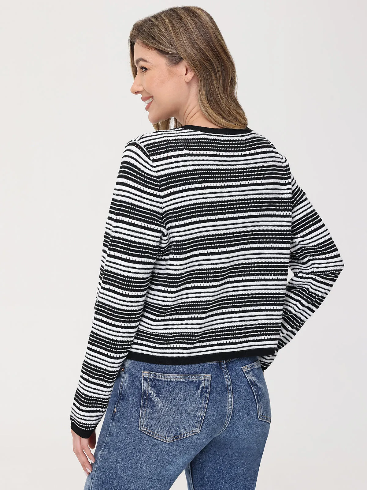 Texture Stripe Cardigan sold by 89th & Madison product image thumbnail 2
