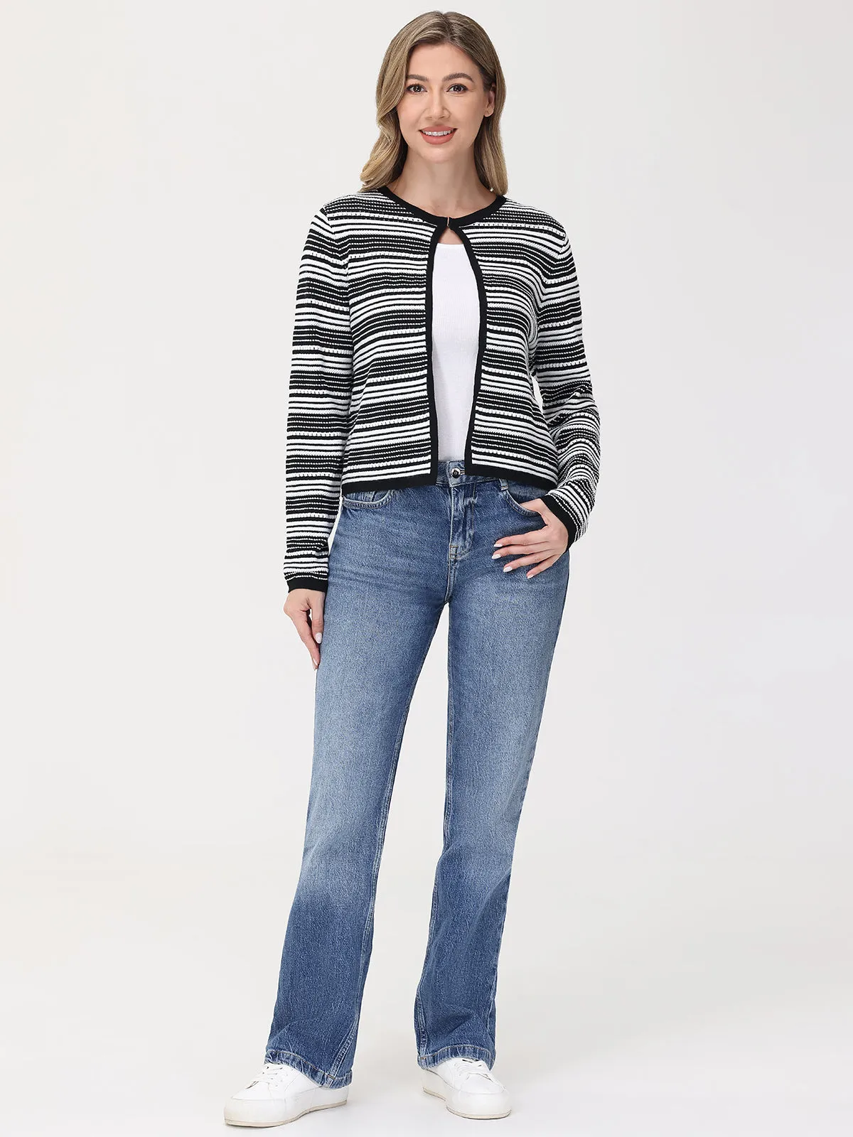 Texture Stripe Cardigan sold by 89th & Madison product image thumbnail 5