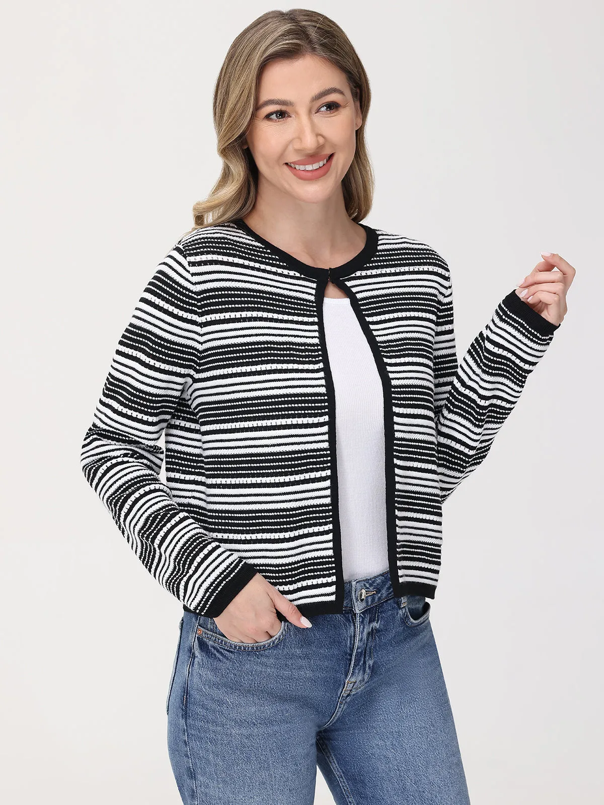 Texture Stripe Cardigan sold by 89th & Madison product image thumbnail 3