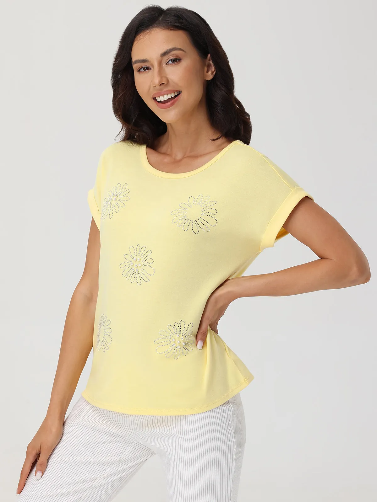 Daisy Embelished Tee sold by 89th & Madison product image thumbnail 3