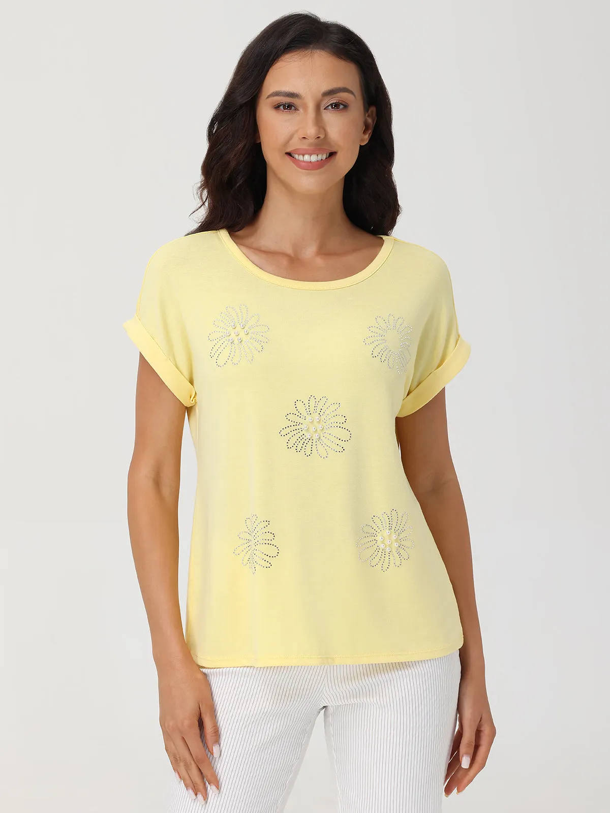 Daisy Embelished Tee sold by 89th & Madison