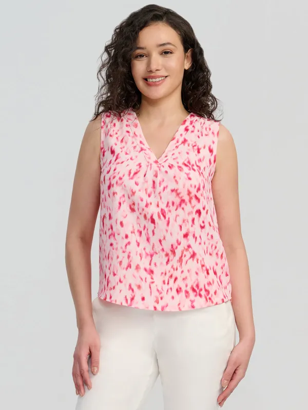 Print Deep V-Neck Top sold by 89th & Madison