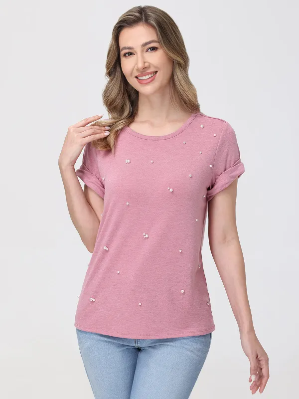 Pearl Embelished Tee sold by 89th & Madison