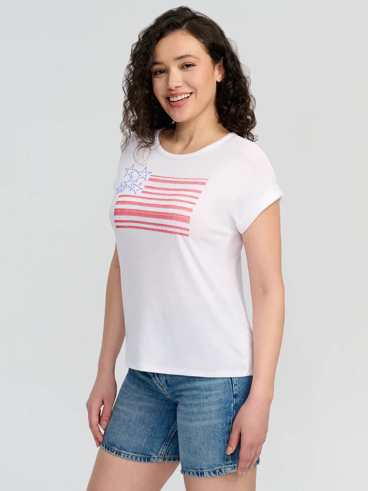 American Flag Embellished Tee sold by 89th & Madison product image thumbnail 3