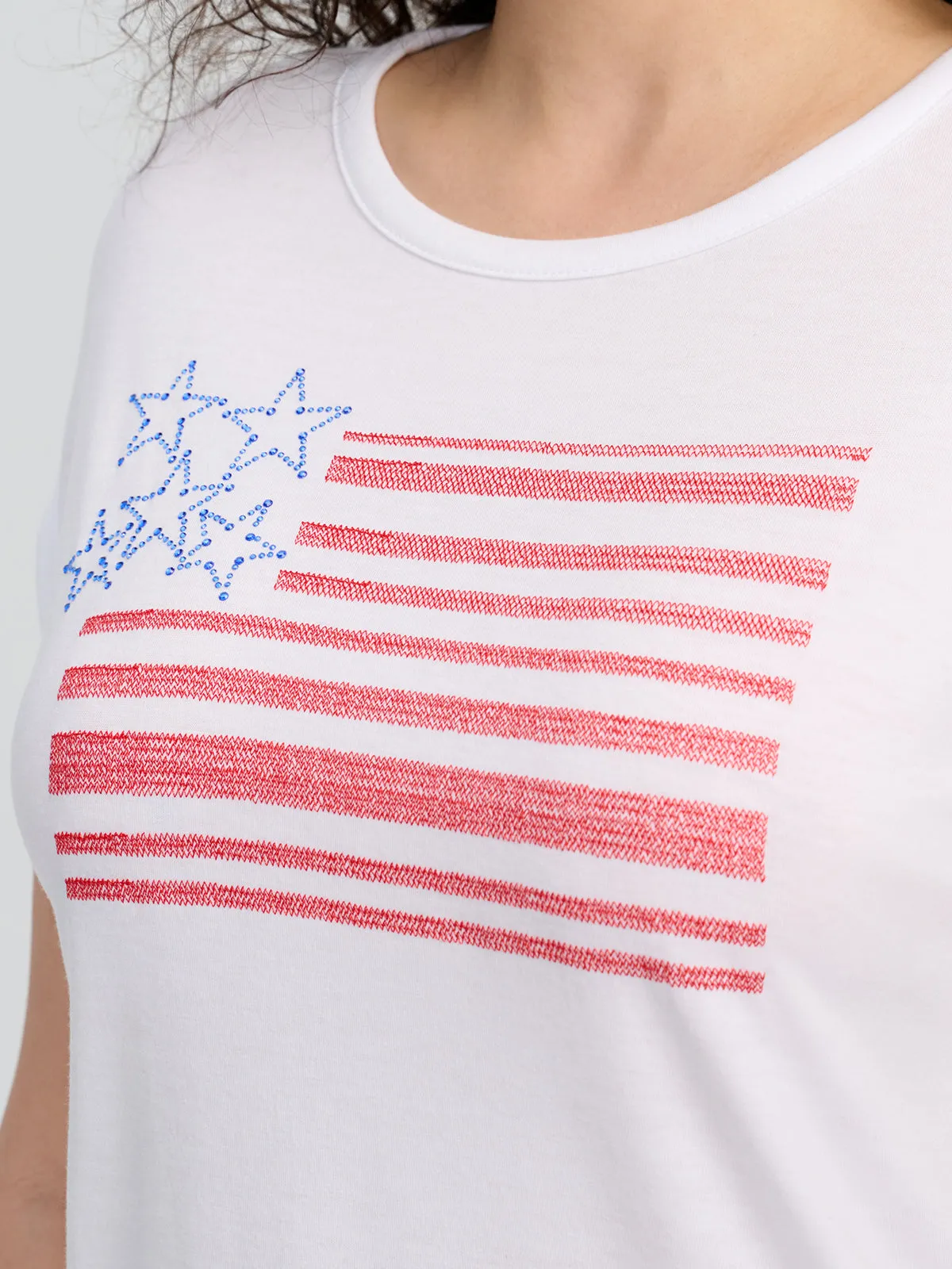 American Flag Embellished Tee sold by 89th & Madison product image thumbnail 5