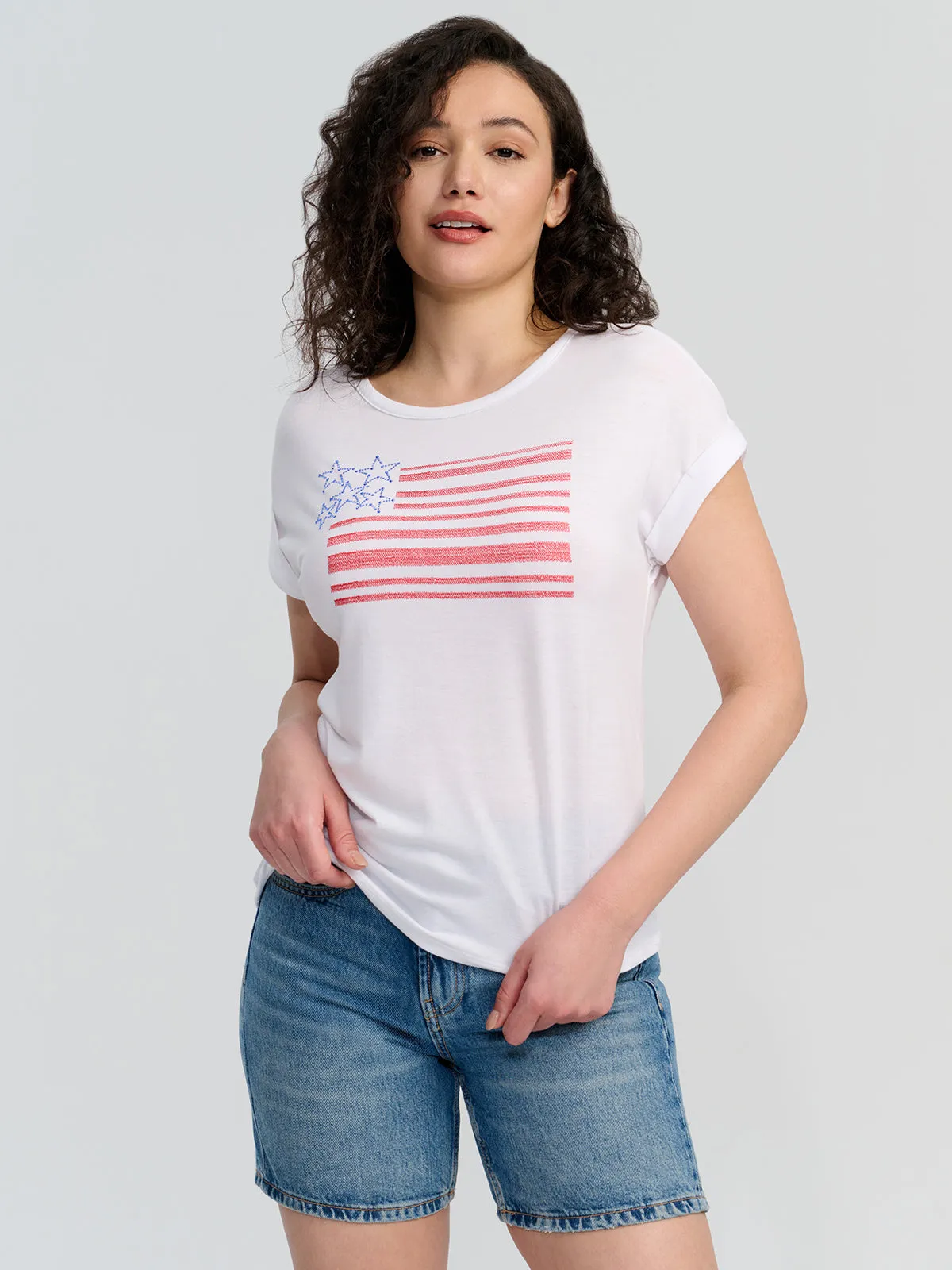 American Flag Embellished Tee sold by 89th & Madison product image thumbnail 4