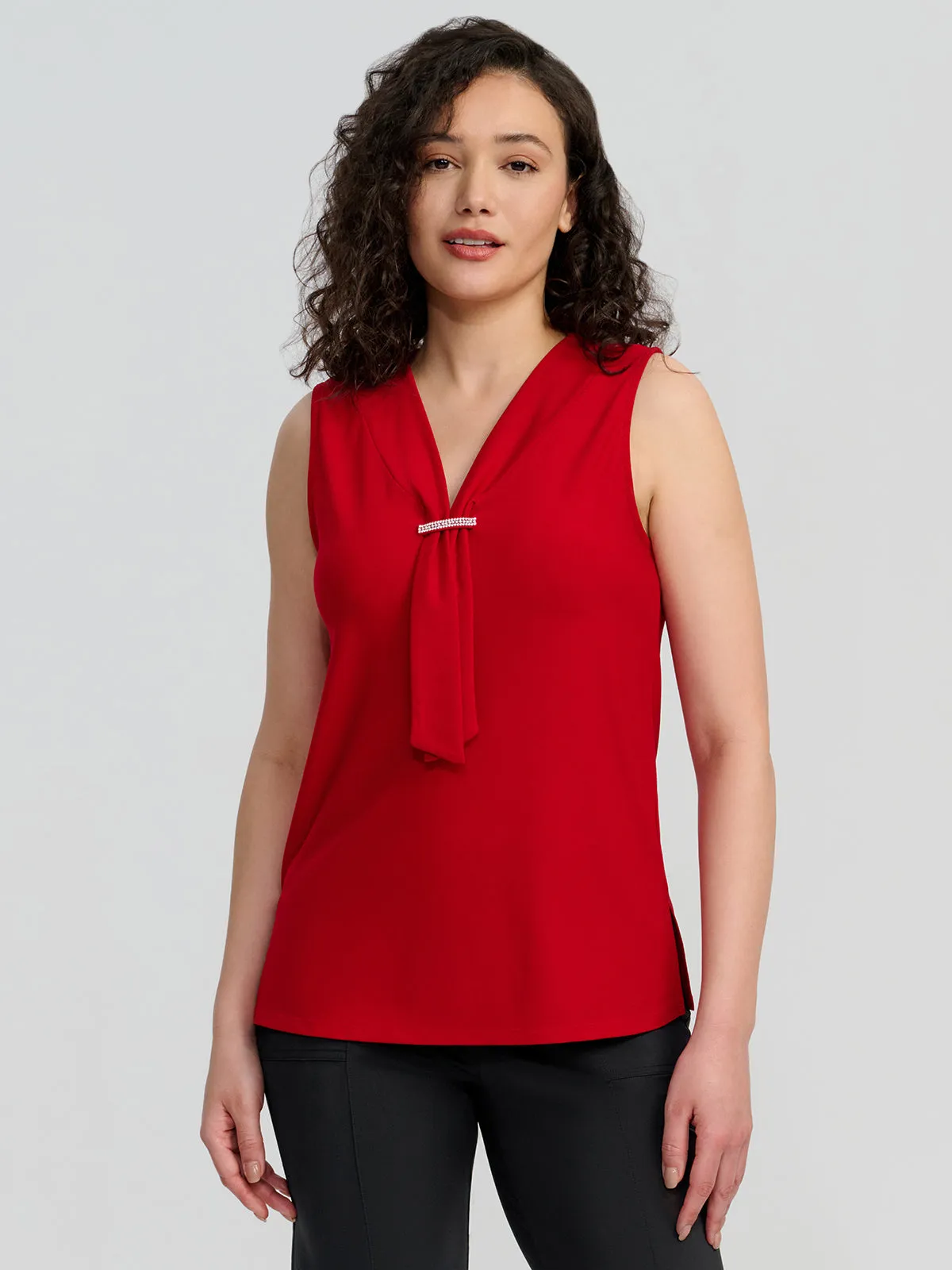 Tie Front Sleeveless Cool Feel Top sold by 89th & Madison