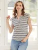 Stripe Split Neck Tee sold by 89th & Madison