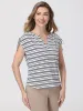Stripe Split Neck Tee sold by 89th & Madison