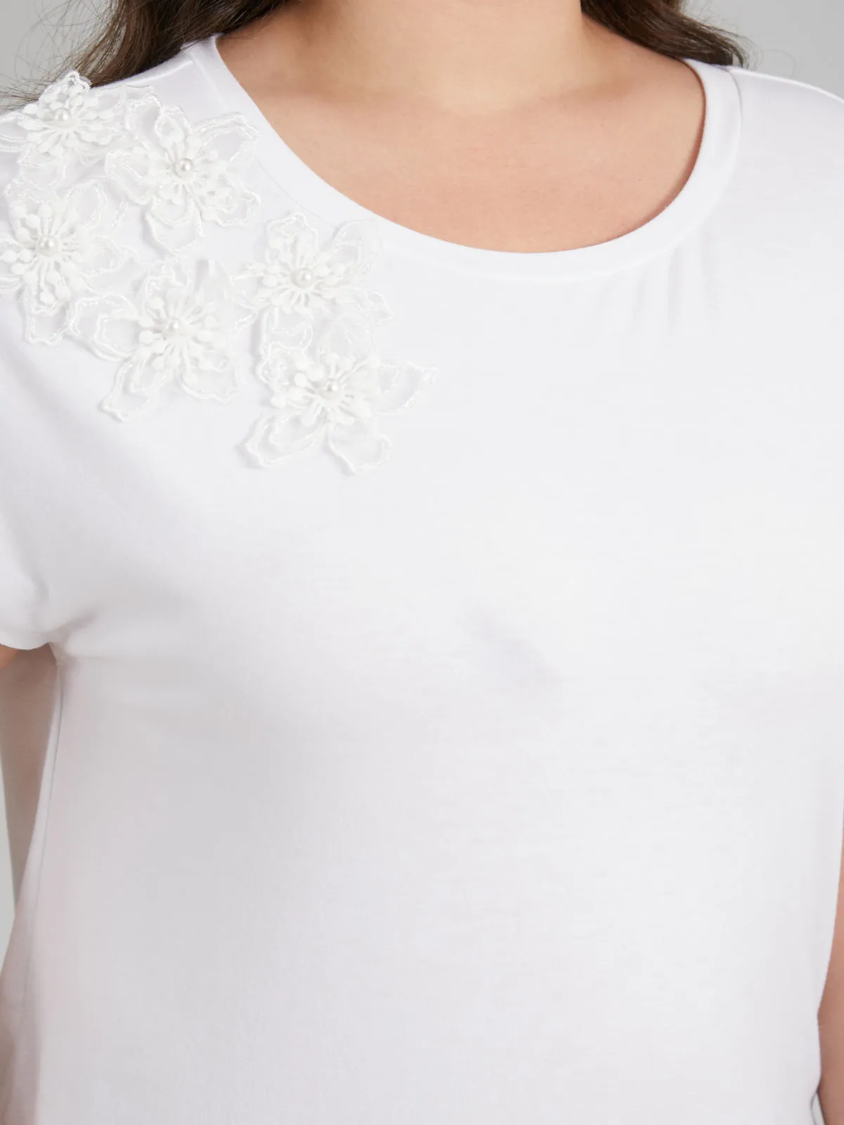 Plus Floral Embellishment Dolman Top sold by 89th & Madison product image thumbnail 4