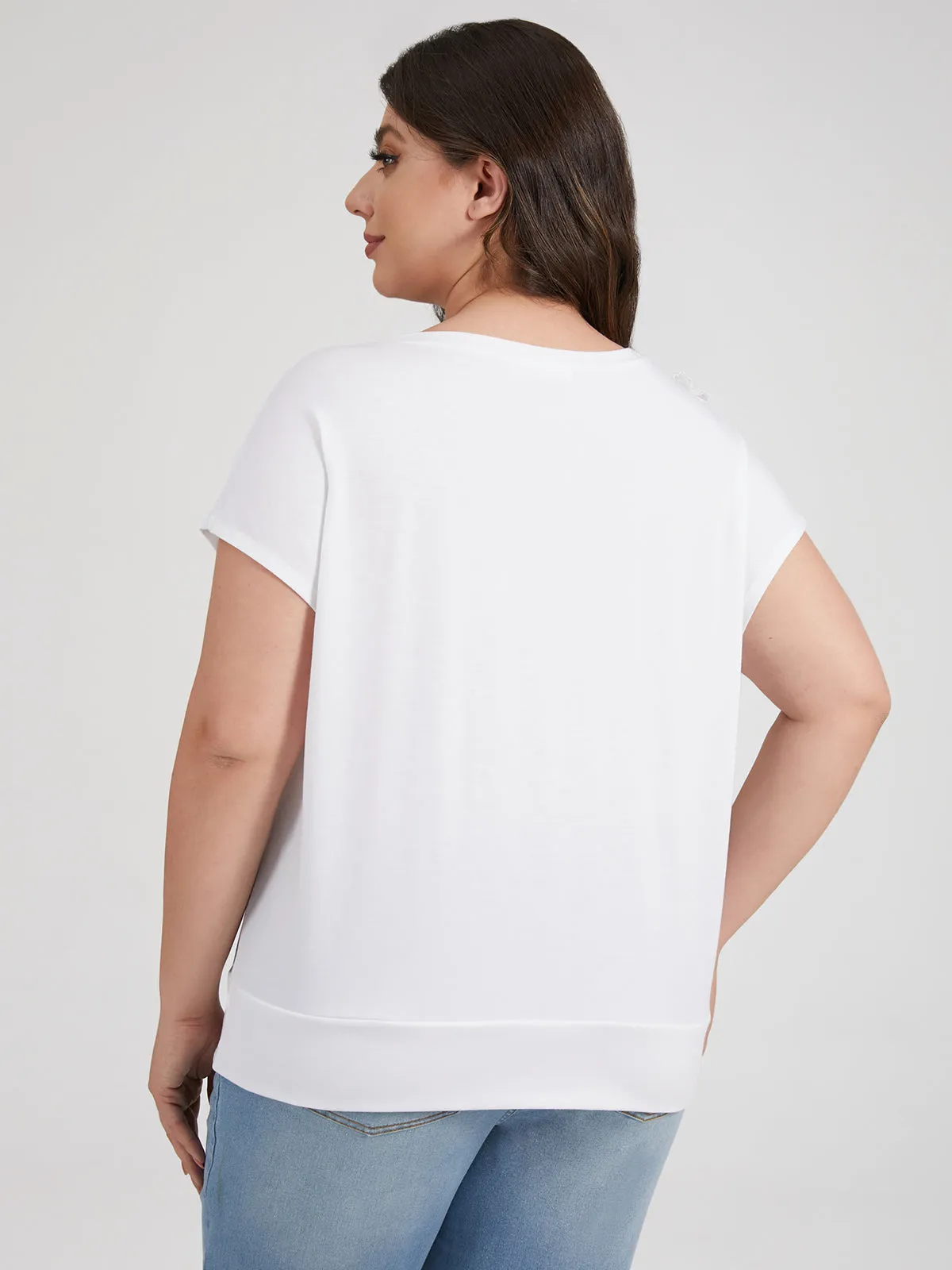 Plus Floral Embellishment Dolman Top sold by 89th & Madison product image thumbnail 2