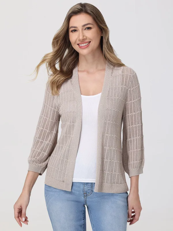 Pointelle Open Front Cardigan sold by 89th & Madison