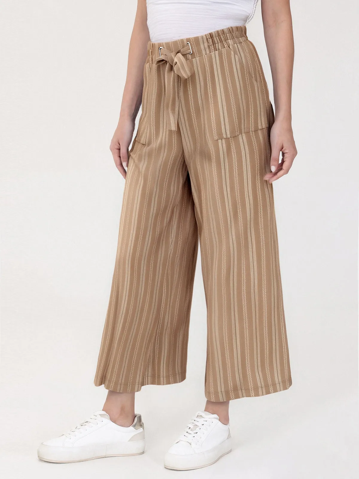 Drawstring Stripe Wide Leg Pants sold by 89th & Madison product image thumbnail 4