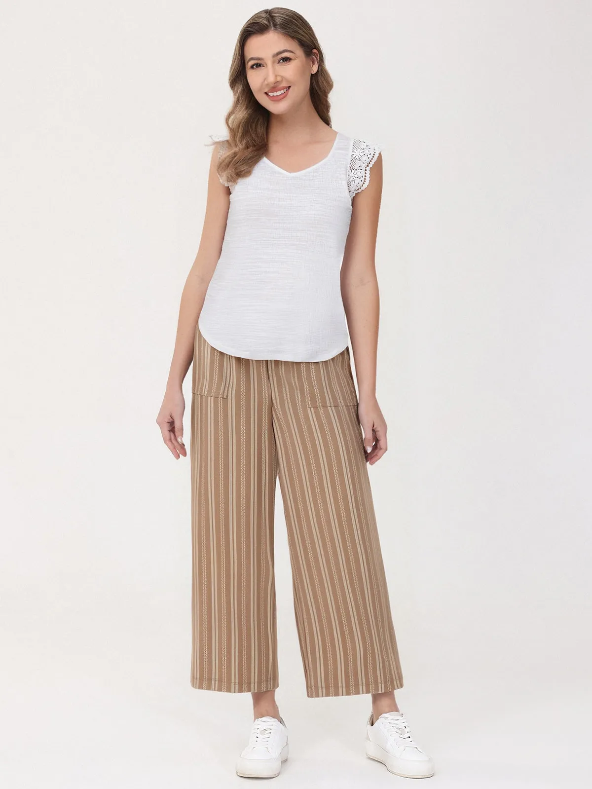 Drawstring Stripe Wide Leg Pants sold by 89th & Madison product image thumbnail 2