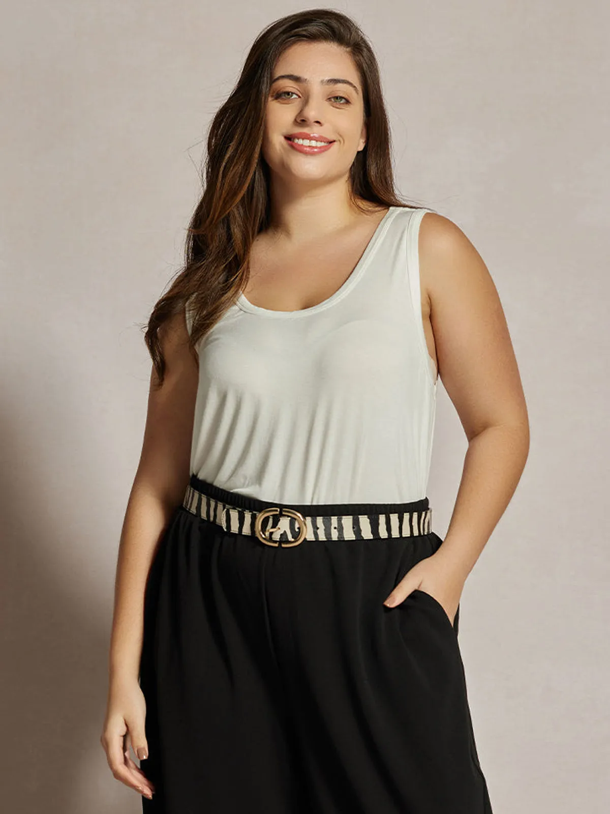 Plus Scoop Neck Tank Top sold by 89th & Madison