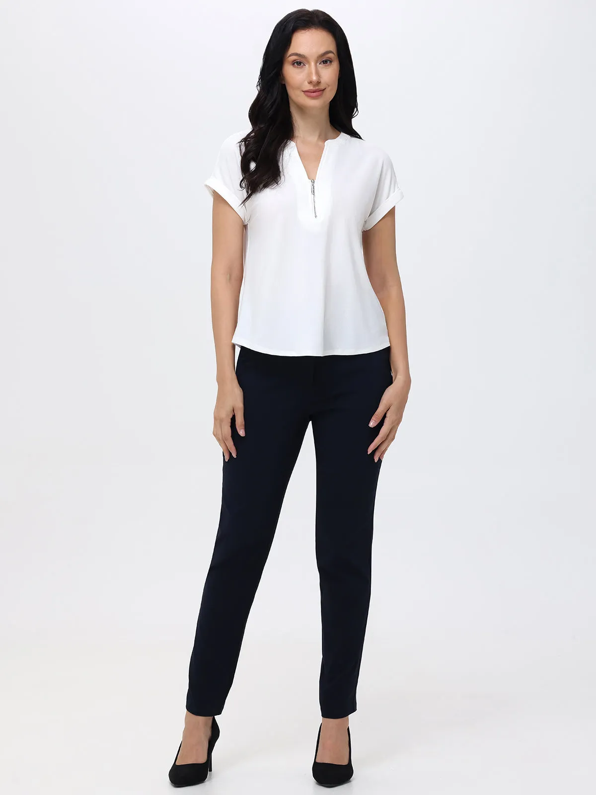 Zipper Neck Cool Feel Top sold by 89th & Madison product image thumbnail 4