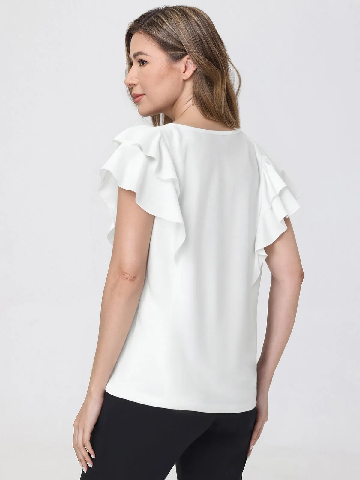 Ruffle Sleeve Button Front Top sold by 89th & Madison product image thumbnail 2