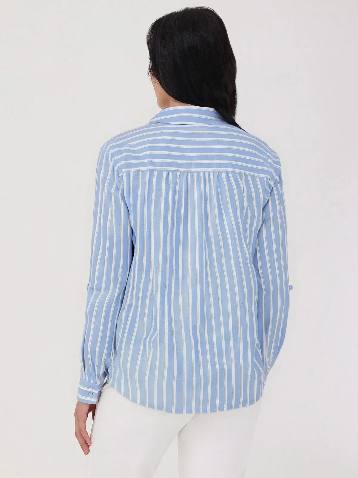 Striped textured Button Front shirt sold by 89th & Madison product image thumbnail 2