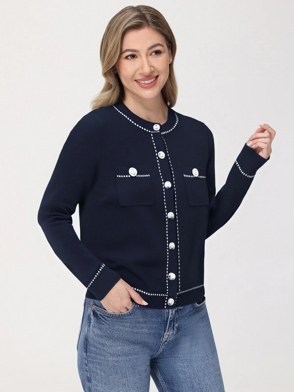 Contrast Trim Cardigan sold by 89th & Madison product image thumbnail 3