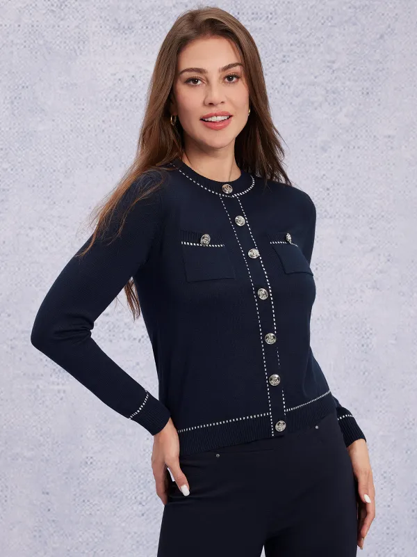 Contrast Trim Cardigan sold by 89th & Madison