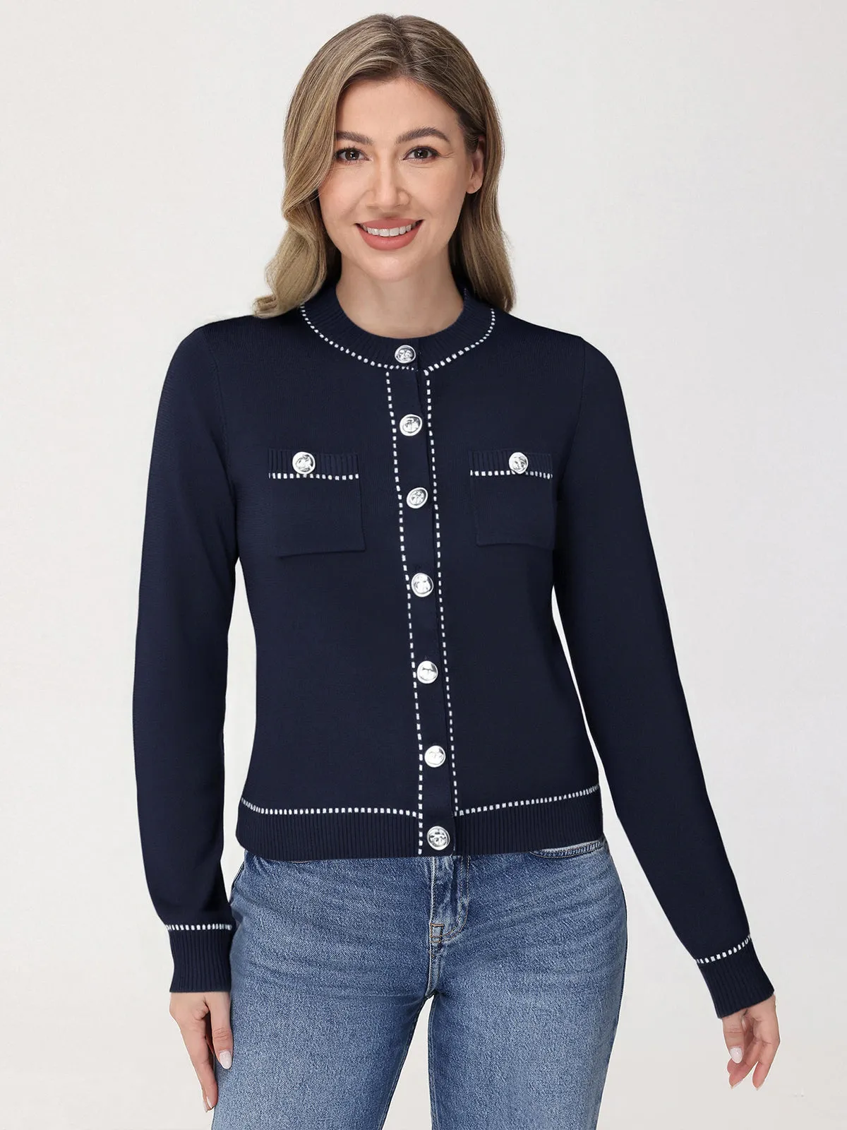 Contrast Trim Cardigan sold by 89th & Madison product image thumbnail 4