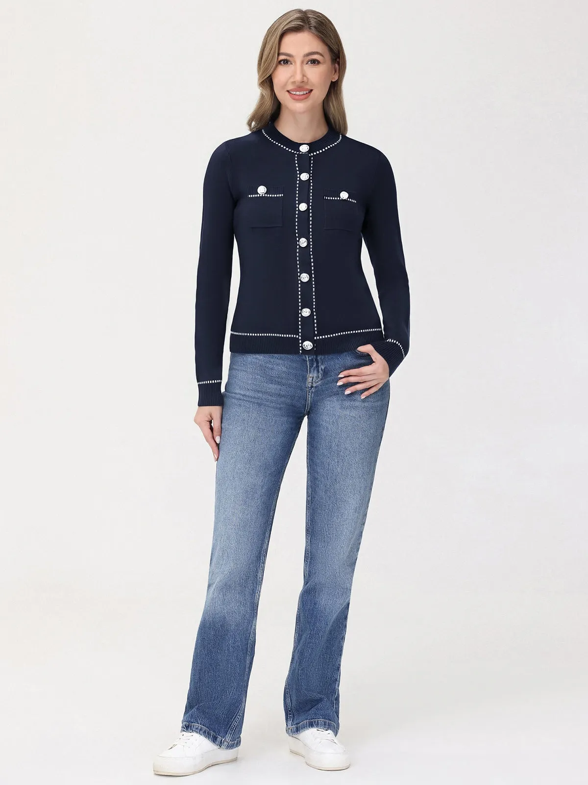 Contrast Trim Cardigan sold by 89th & Madison product image thumbnail 5