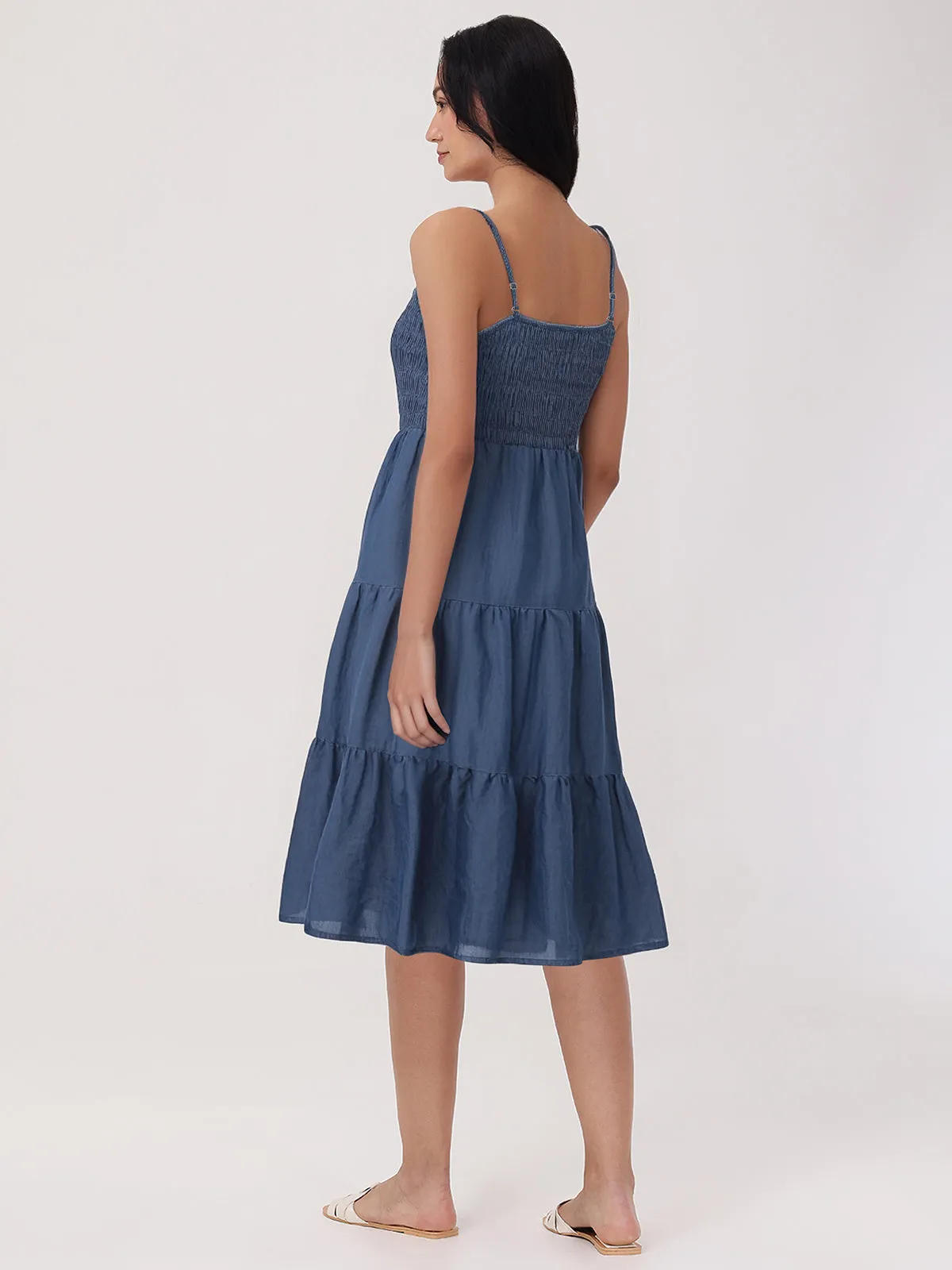 Denim Smocked Maxi Dress sold by 89th & Madison product image thumbnail 2