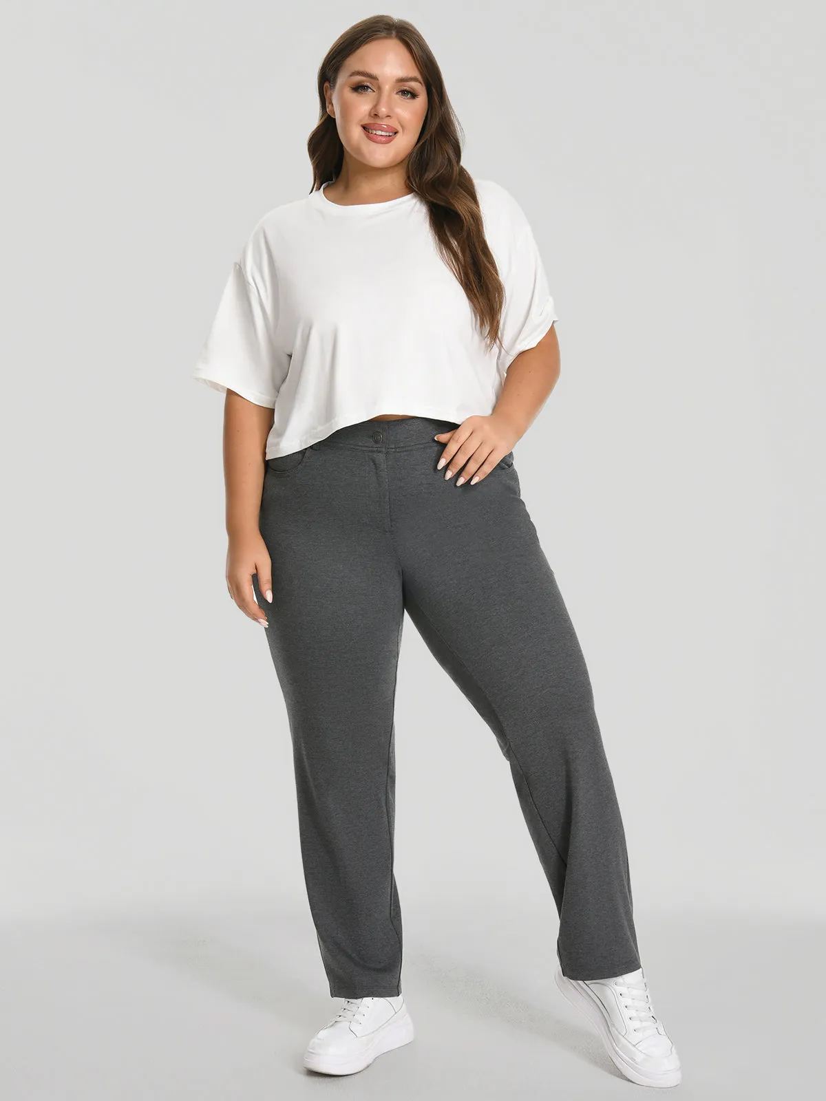 Plus Luxe Ponte Straight Leg Pants sold by 89th & Madison product image thumbnail 2