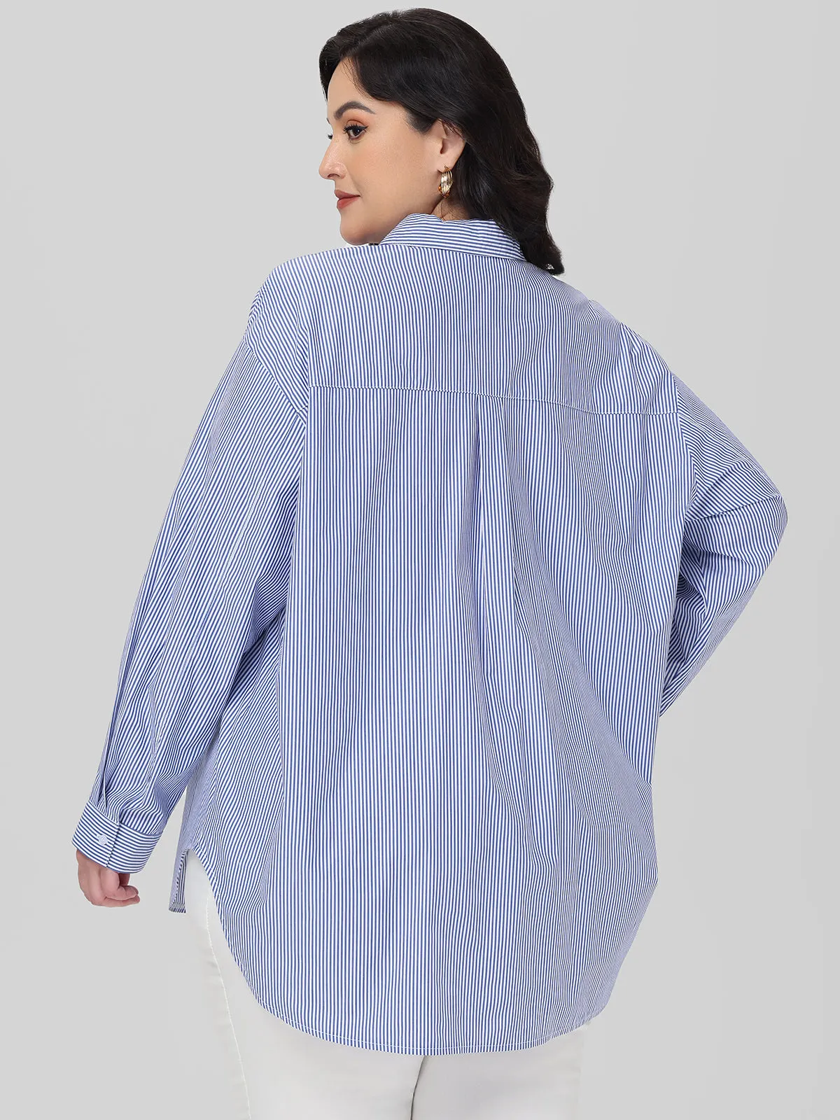 Plus Stripe Button Down Shirt sold by 89th & Madison product image thumbnail 4