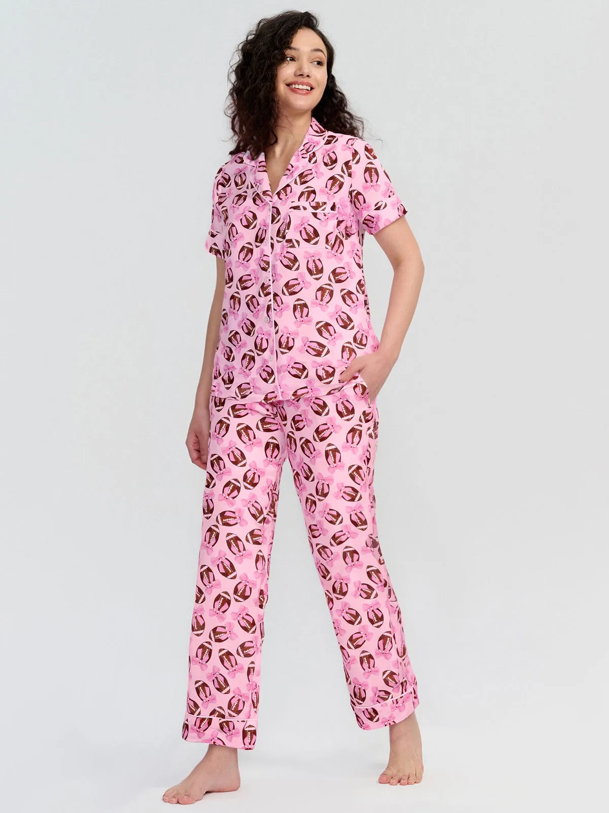 Football Short Sleeve Pajamas Set sold by 89th & Madison product image thumbnail 3