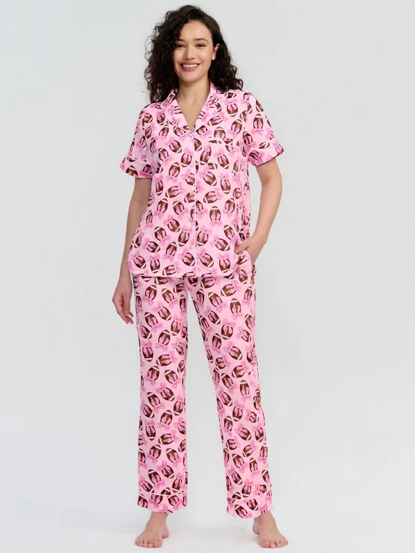 Football Short Sleeve Pajamas Set sold by 89th & Madison