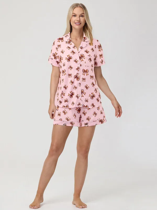 Bow Print Short Pajamas Set sold by 89th & Madison