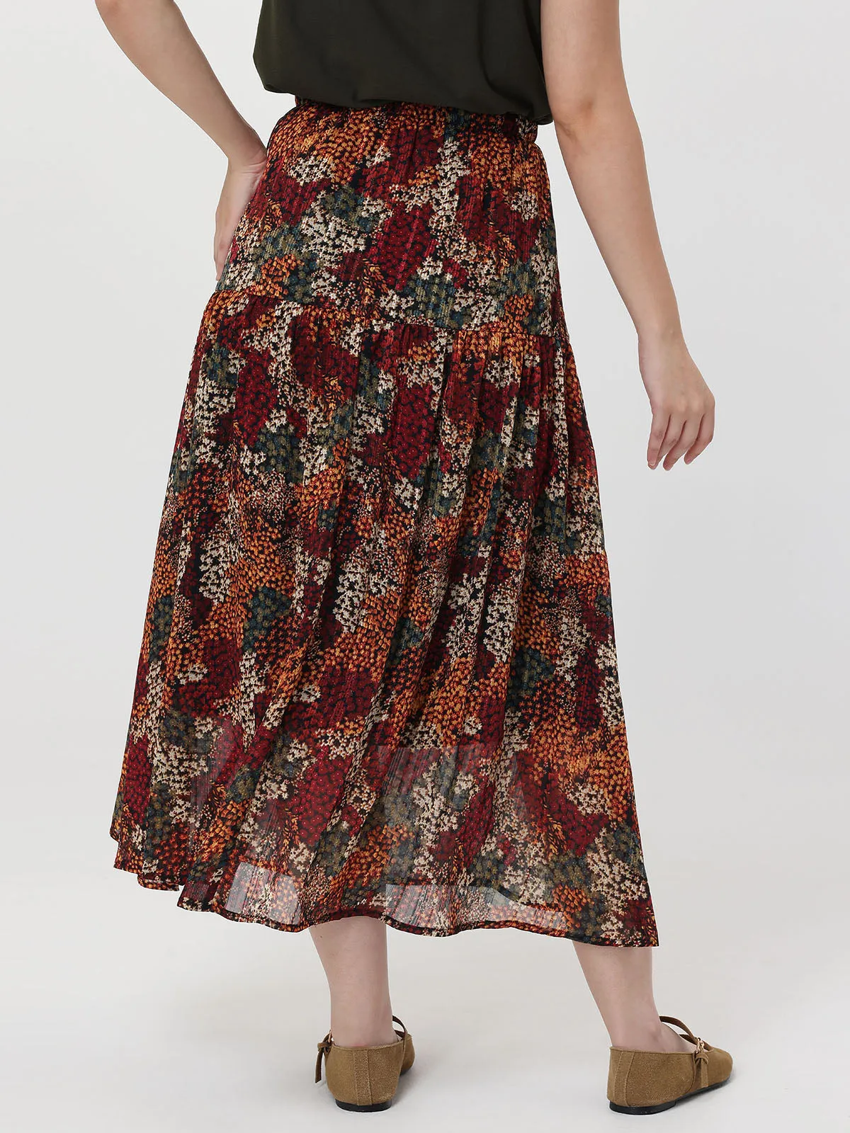 Floral Tiered Midi Skirt sold by 89th & Madison product image thumbnail 3