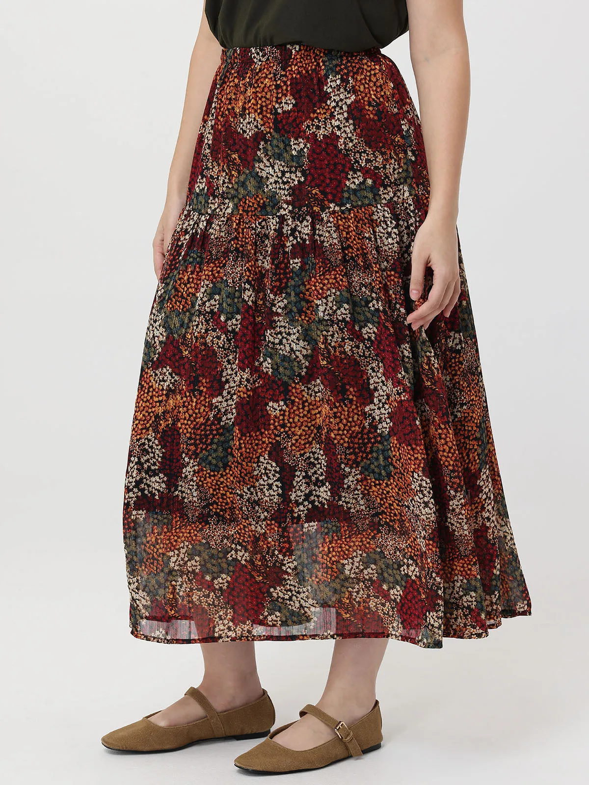 Floral Tiered Midi Skirt sold by 89th & Madison product image thumbnail 4