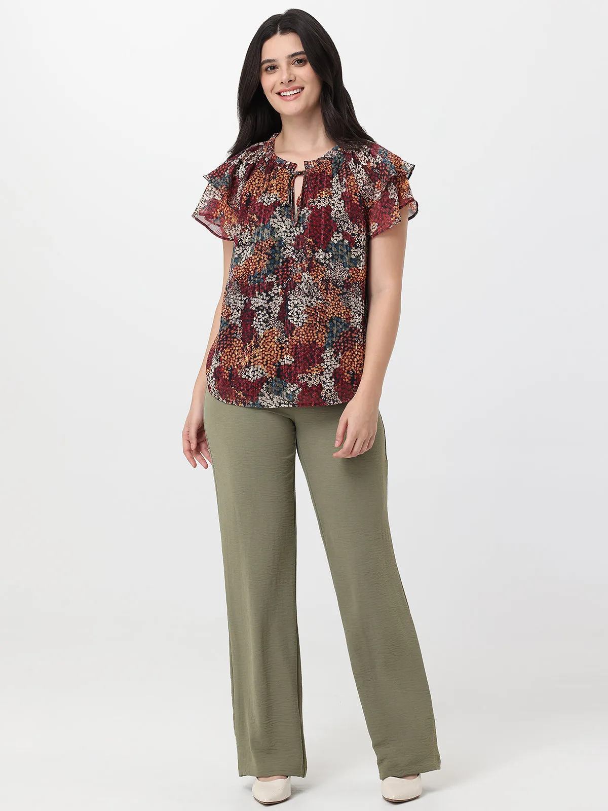 Floral Tiered Short Sleeve Blouse sold by 89th & Madison product image thumbnail 5