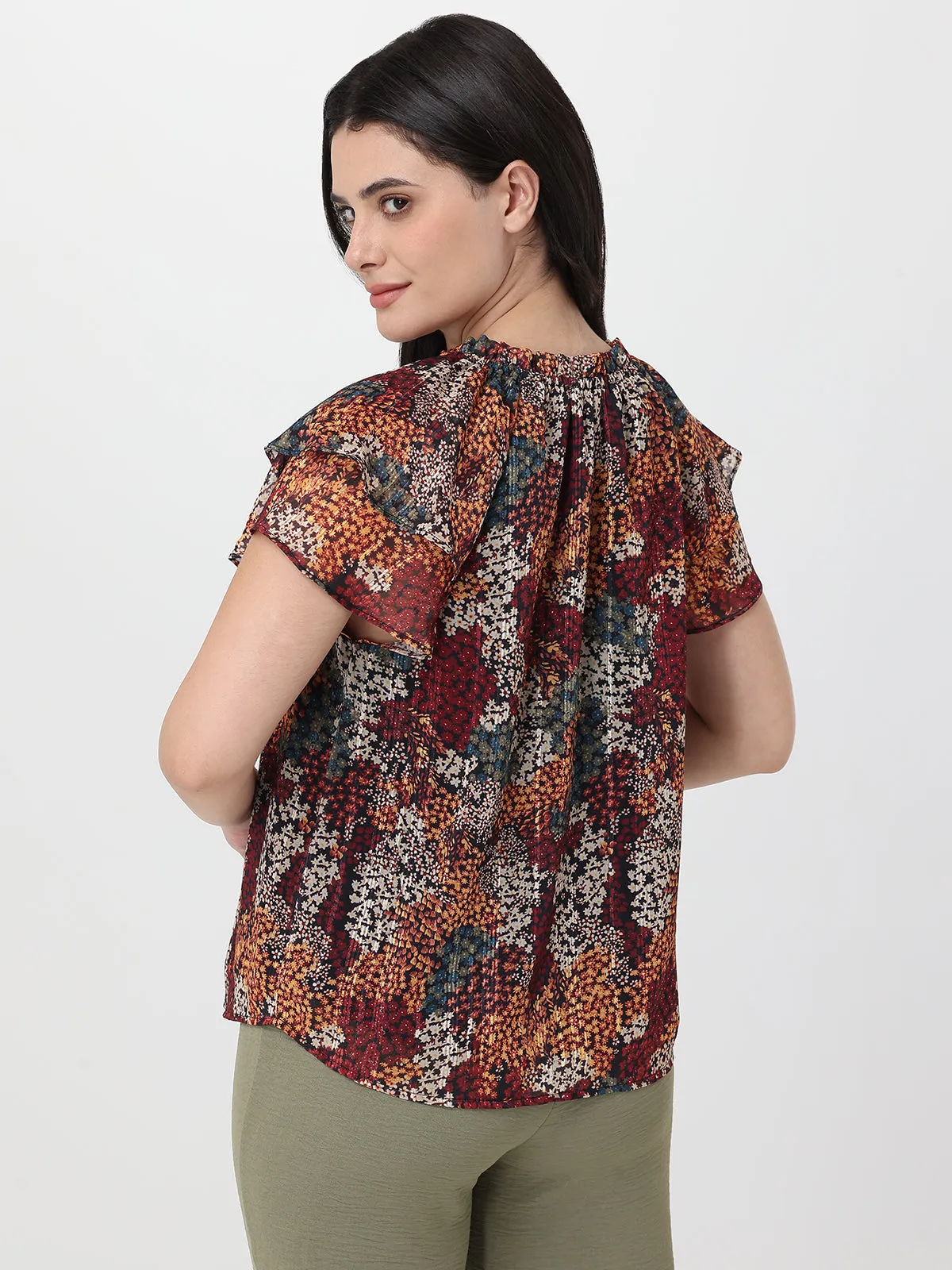 Floral Tiered Short Sleeve Blouse sold by 89th & Madison product image thumbnail 2