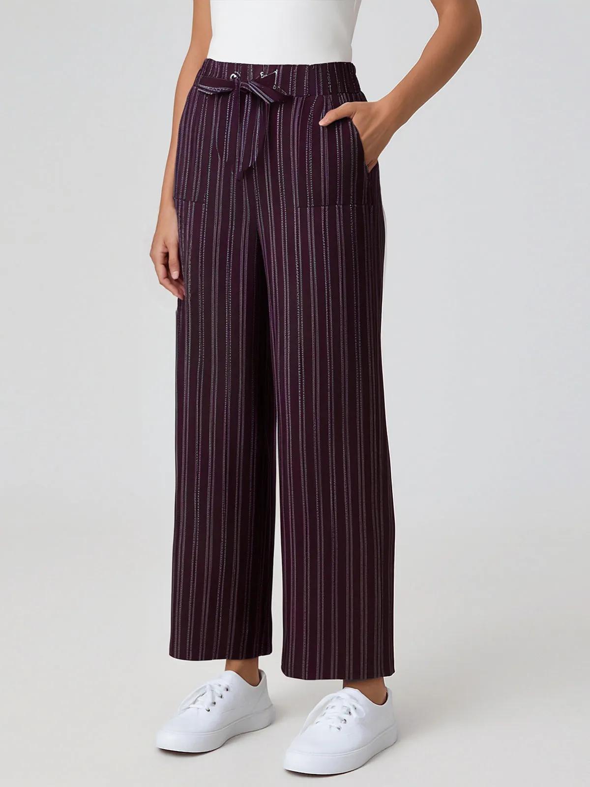 Stripe Wide Leg Drawstring Pants sold by 89th & Madison product image thumbnail 3