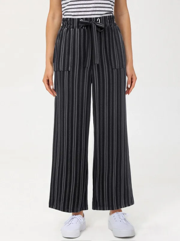 Stripe Wide Leg Drawstring Pants sold by 89th & Madison