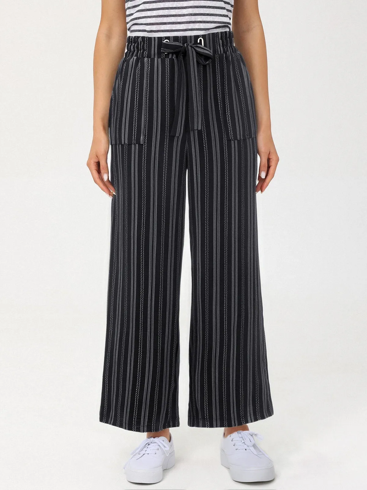 Stripe Wide Leg Drawstring Pants sold by 89th & Madison
