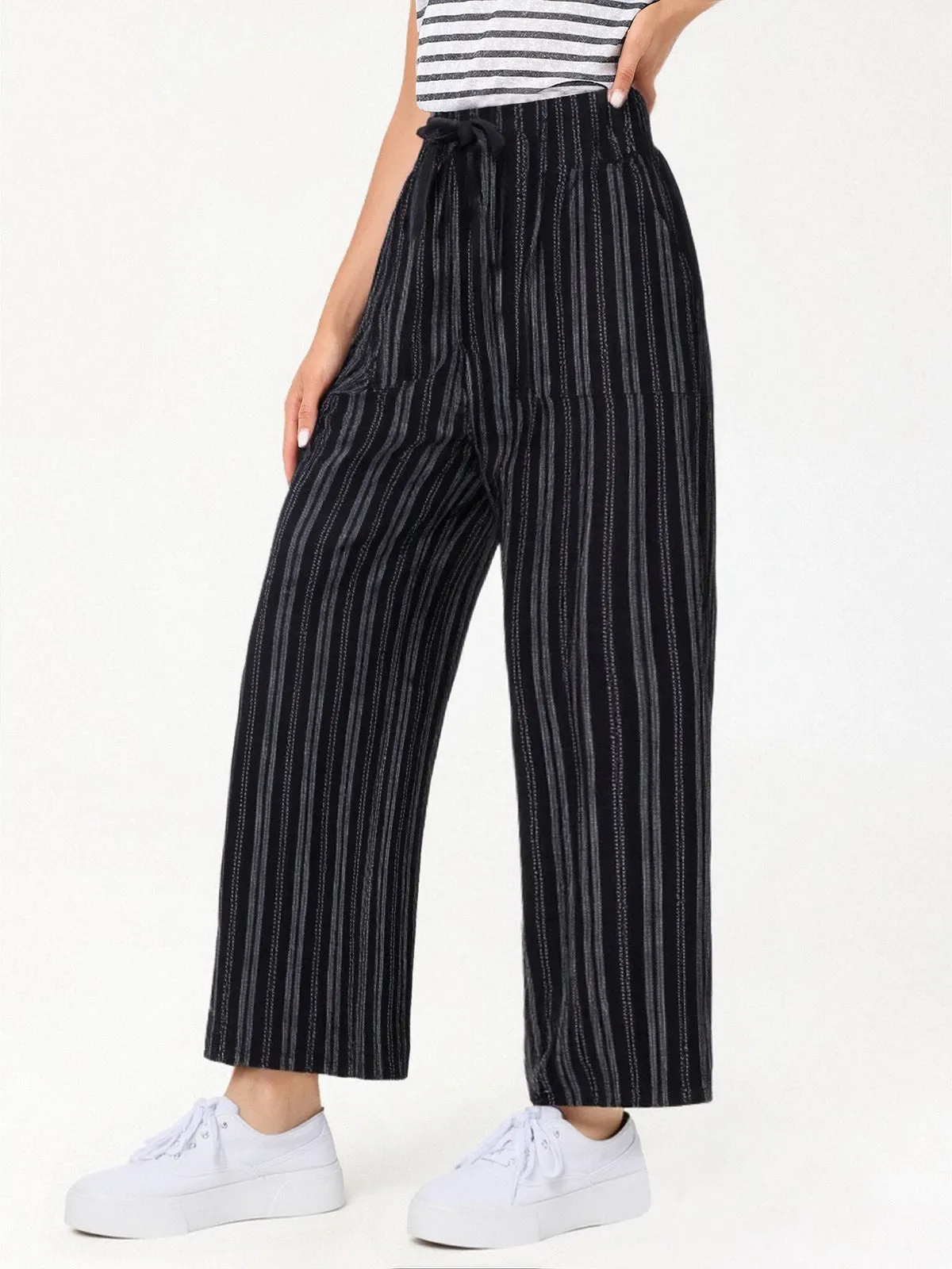 Stripe Wide Leg Drawstring Pants sold by 89th & Madison product image thumbnail 4