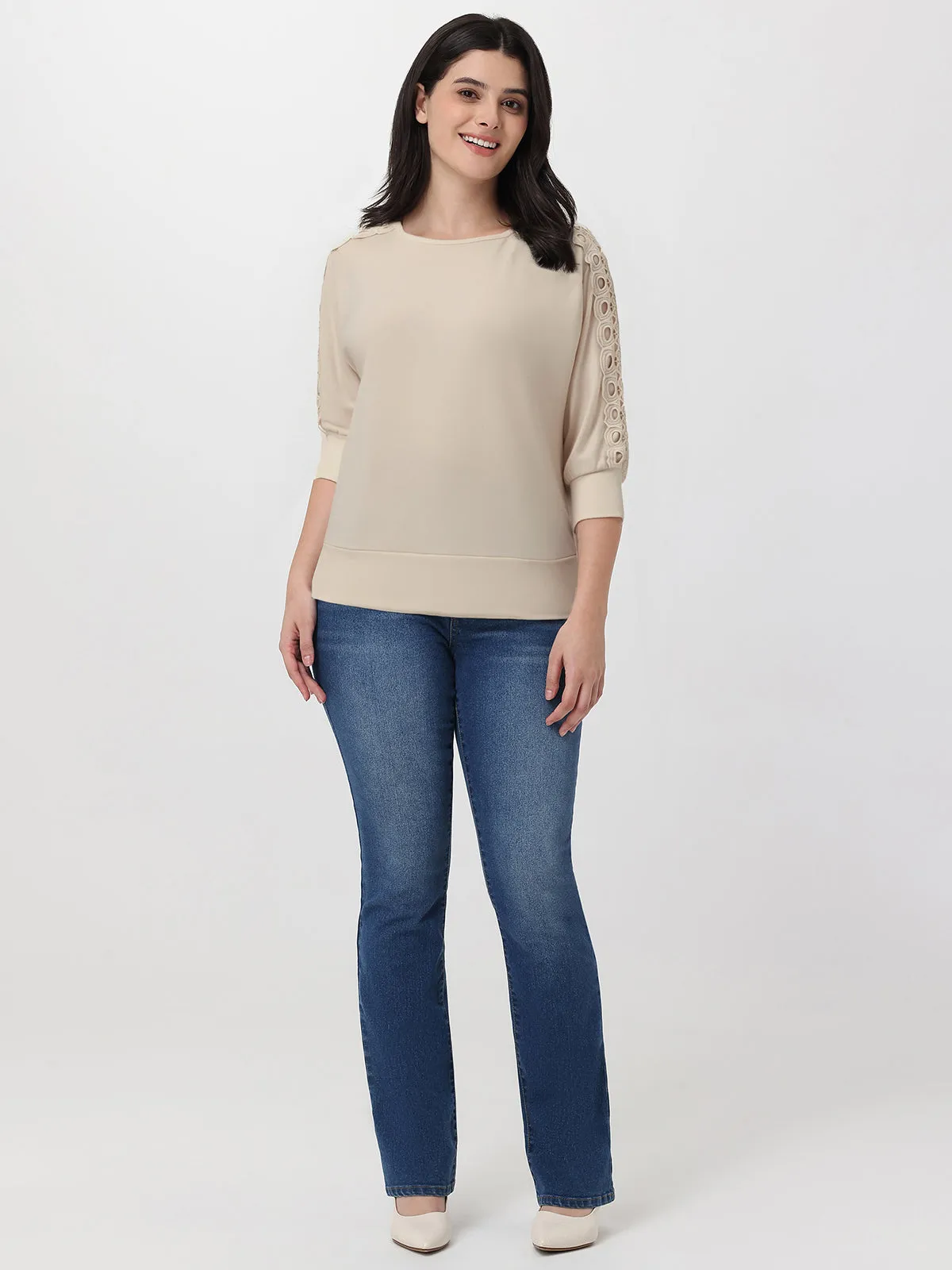 Lace Inset Sleeve Dolman Top sold by 89th & Madison product image thumbnail 4