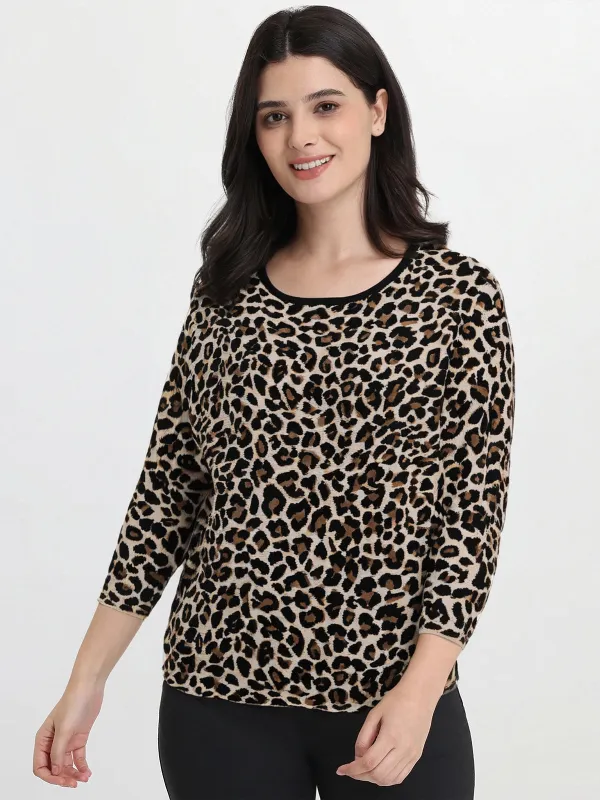 Leopard Print Sweater sold by 89th & Madison