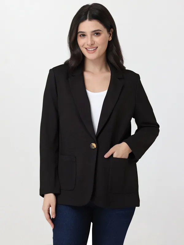 Lapel Collar One-Button Blazer sold by 89th & Madison