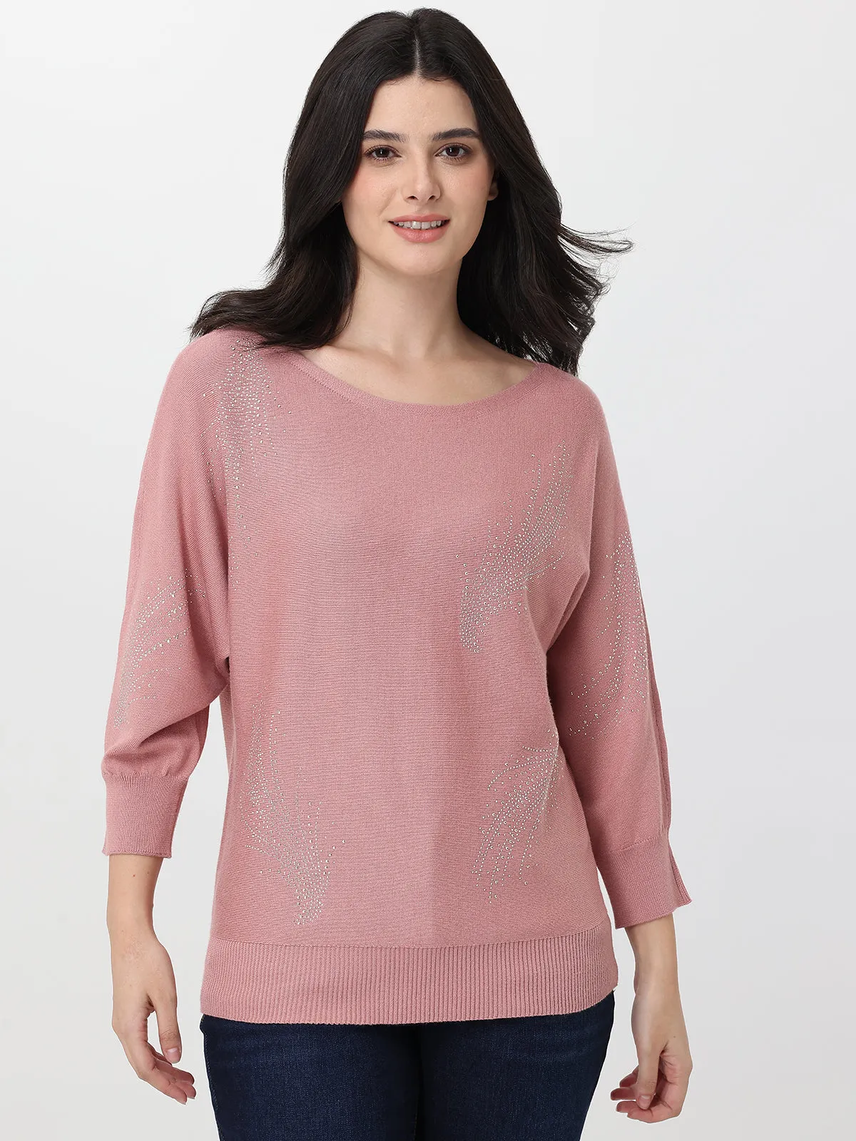 Rhinestone Embellished Boatneck Pullover sold by 89th & Madison