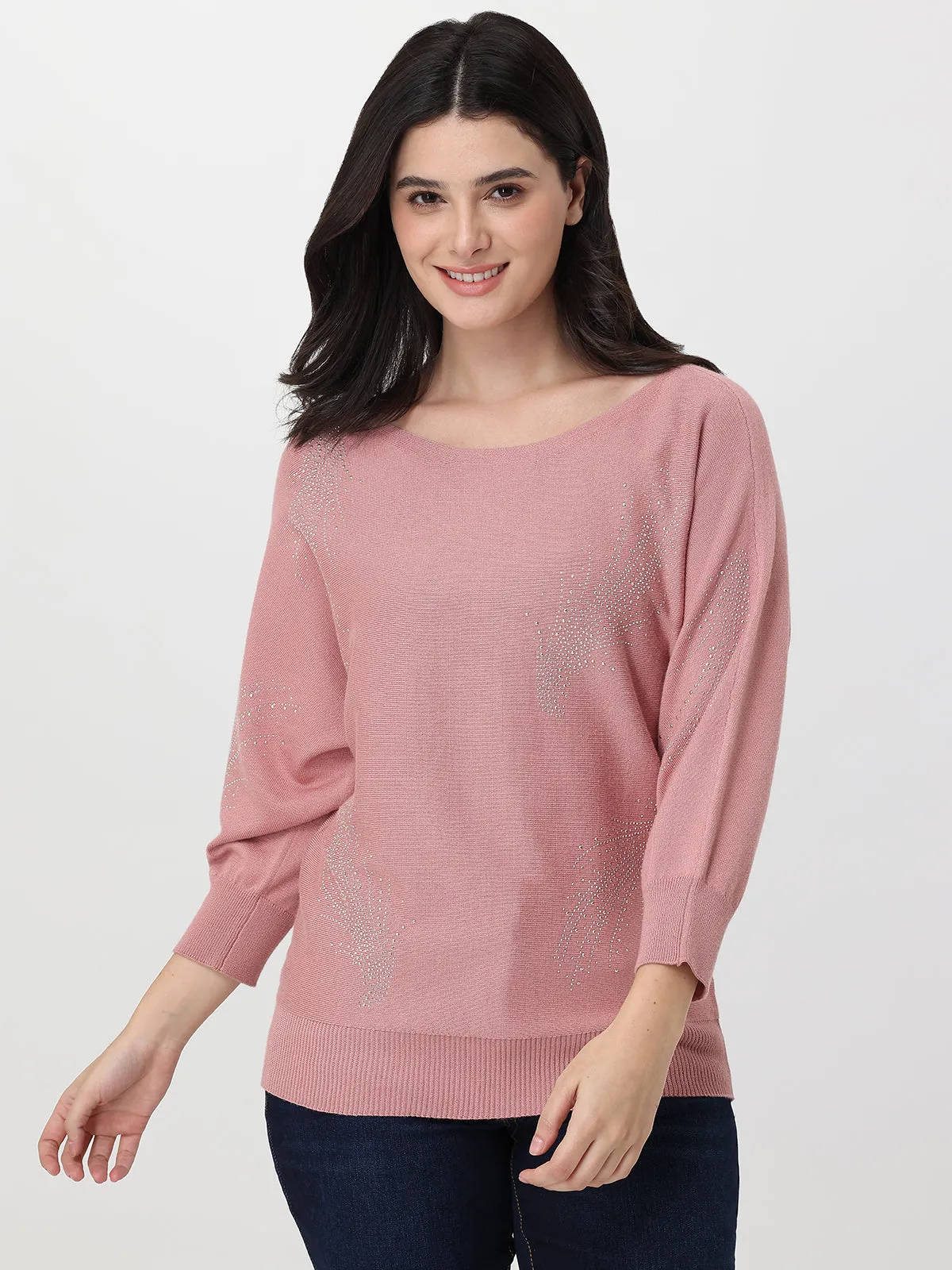 Rhinestone Embellished Boatneck Pullover sold by 89th & Madison product image thumbnail 3