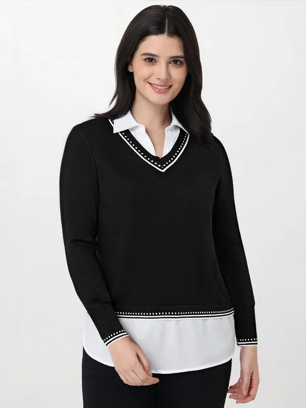 Madison Mixed Media Sweater sold by 89th & Madison